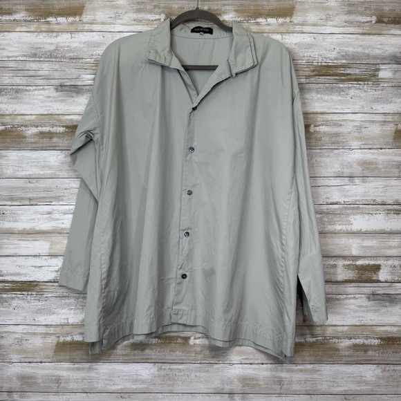 Eskandar Women’s Cotton Wide Back Double Stand Collar Shirt size 1 US 10-12 - Picture 1 of 10